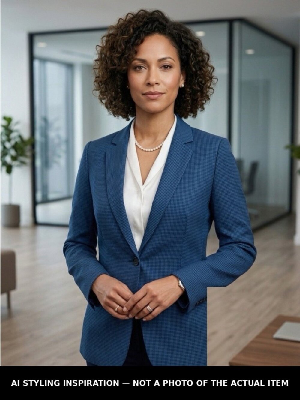 BOSS Style Blue Micro-Patterned Slim Fit Blazer